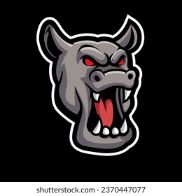 ilustración vectorial del logotipo de la mascota rinoceronte de cabeza