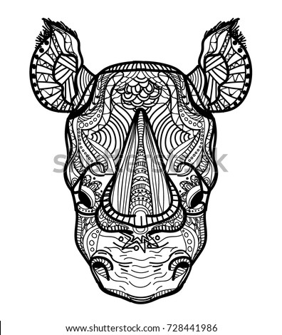 head rhinoceros meditation coloring