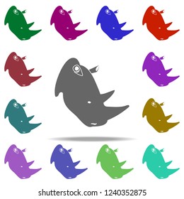 head of rhinoceros silhouette icon. Elements of animals in multi color style icons. Simple icon for websites, web design, mobile app, info graphics