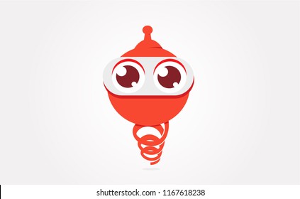 Head of robot with antenna. Vector illustration