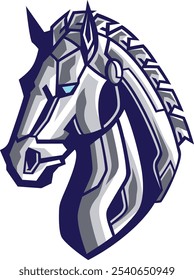 Cabeça de robô de ilustração de cavalos