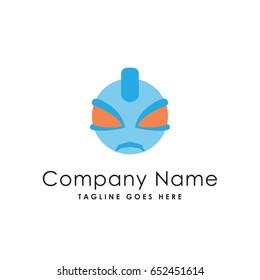  head robot icon logo template