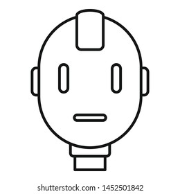 Head robot icon. Outline head robot vector icon for web design isolated on white background