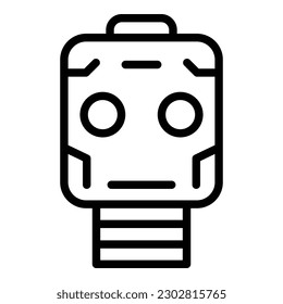 Head robot icon outline vector. Cute toy. Android ai