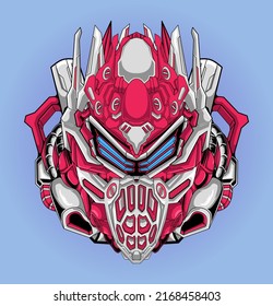 
Head-Roboter-Krieger-Illustration, perfekt für Design von T-Shirts, Aufklebern, Merchandise, etc.