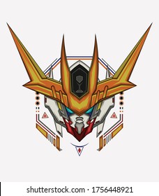 head of ROBOTIC on geometry background