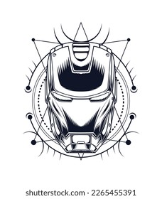 Head robotic vector artwork
