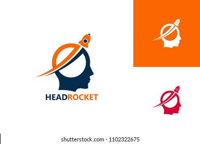 Head Rocket Logo Template Design Vector, Emblem, Design Concept, Creative Symbol, Icon