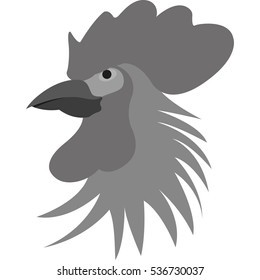 Head of a rooster icon. Vector illustration on white background