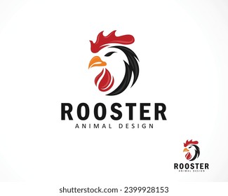 Head rooster logo creative animal design farm food chicken design