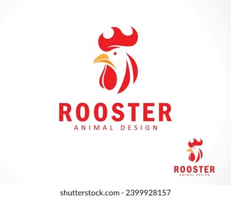 head rooster logo creative design animal concept read logo farm and business