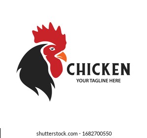 Head Rooster Logo Vector Template Design Illustration