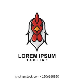 Head Rooster Mascot Logo Design