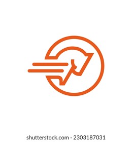 head run horse monogram logo design. Horse logo vector. linear icons and logo design elements