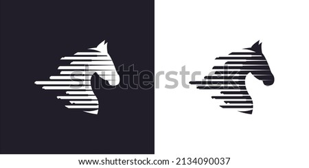 head run horse monogram logo design Stock foto © 