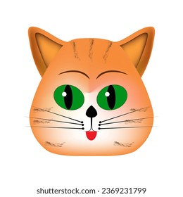 The head of a sad cat. Fashion graphic design flat element. Colorful template for prints, card, poster, t shirt. Vector illustration.