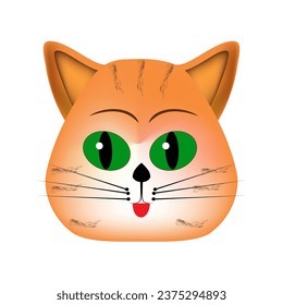 The head of a sad cat. Fashion graphic design flat element. Colorful template for prints, card, poster, t shirt. Vector illustration.