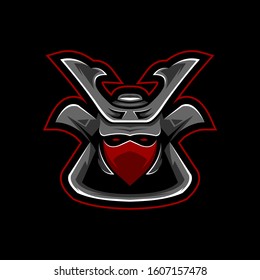 Head samurai esport gaming mascot logo vector