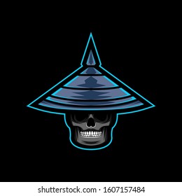 Head samurai esport gaming mascot logo vector