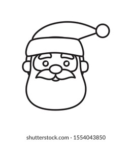 head santa claus character of merry christmas line style icon vector illustration design
