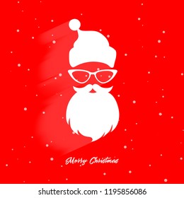 Head of Santa Claus on a red background. Christmas Santa