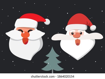Head Santa Claus, Vector design Illustration