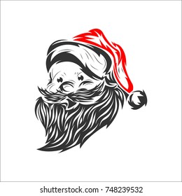Head santa claus vector illustration