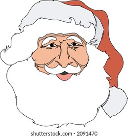 Head Santa Claus. The vector image.