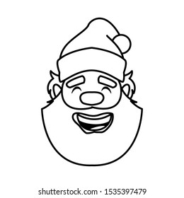 head of santa clous in white background vector illustration design