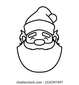 head of santa clous in white background vector illustration design
