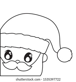 head of santa clous in white background vector illustration design