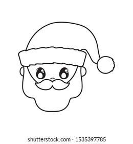head of santa clous in white background vector illustration design