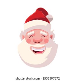 head of santa clous in white background vector illustration design