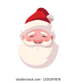 head of santa clous in white background vector illustration design