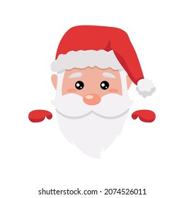 head of santa clous in white background. Vector illustration