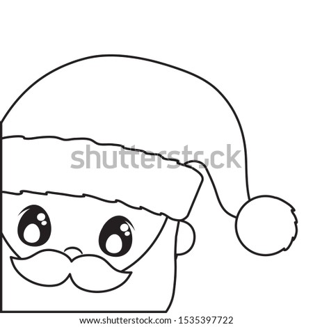 head of santa clous in white background vector illustration design