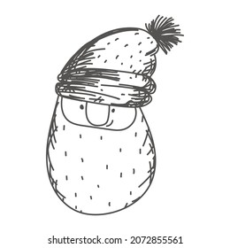 head santa hand drawn sketch