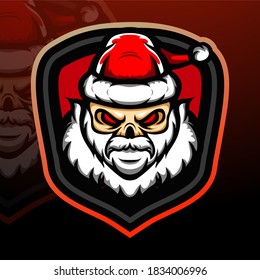 Head of santa skull. sport logo mascot design