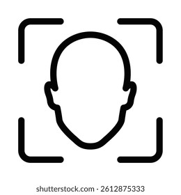Head scanning outline icon. Editable stroke.