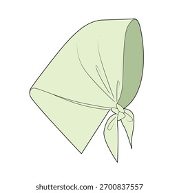 Dibujo plano técnico de la Plantilla de la maqueta del diseño del Vector de las bufandas de la cabeza.