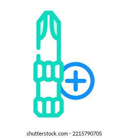  head screwdriver bit color icon vector. phillips head screwdriver bit sign. isolated symbol illustration