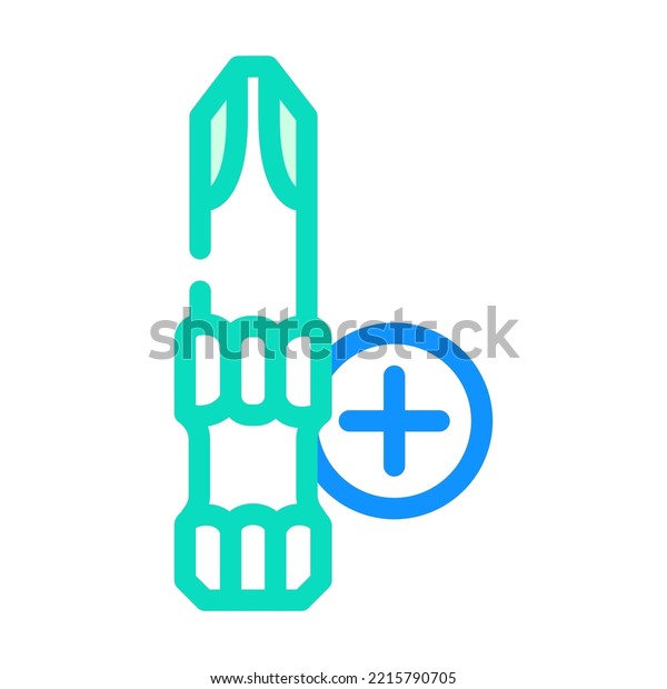  head screwdriver\
bit color icon vector. phillips head screwdriver bit sign. isolated\
symbol illustration