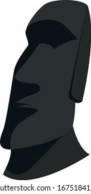 Head sculpture rock, illustration, vector on white background.