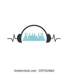 Head set logo template vector icon design