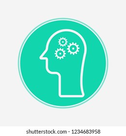 Head with settings vector icon sign symbol