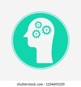 Head with settings vector icon sign symbol