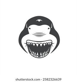 head shark simple illustration, vector art.