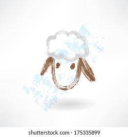head of sheep grunge icon