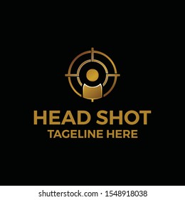 head shot logo vector gold logo icon