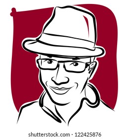 Head shot man : sketchbook vector